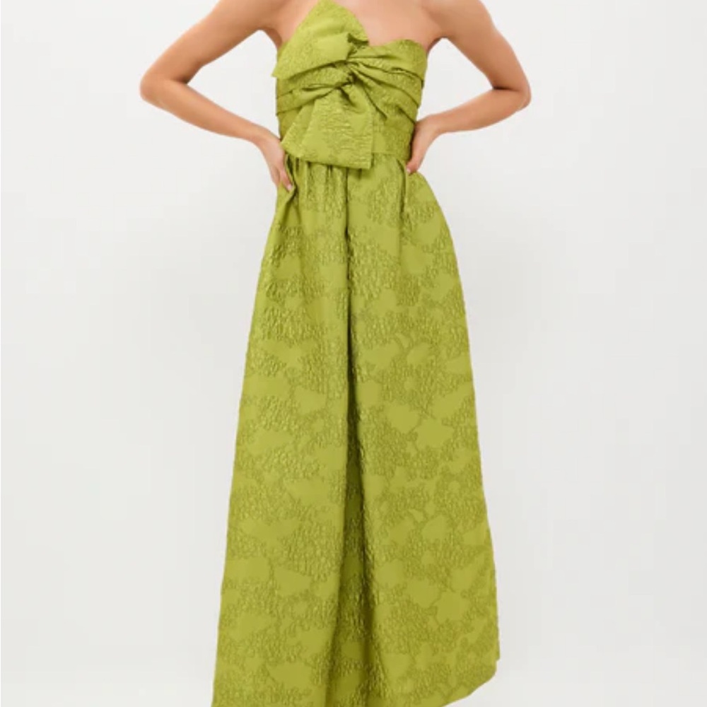 Tuckernuck Green Strapless Midi Dress
